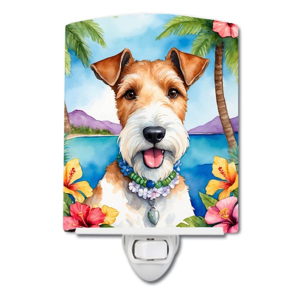 Fox Terrier Luau Ceramic Night Light Online Sale