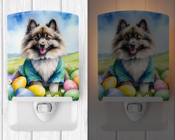 Keeshond Easter Egg Hunt Ceramic Night Light Supply - Image 2