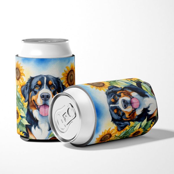 Bernese Mountain Dog in Sunflowers Can or Bottle Hugger For Cheap - Image 5