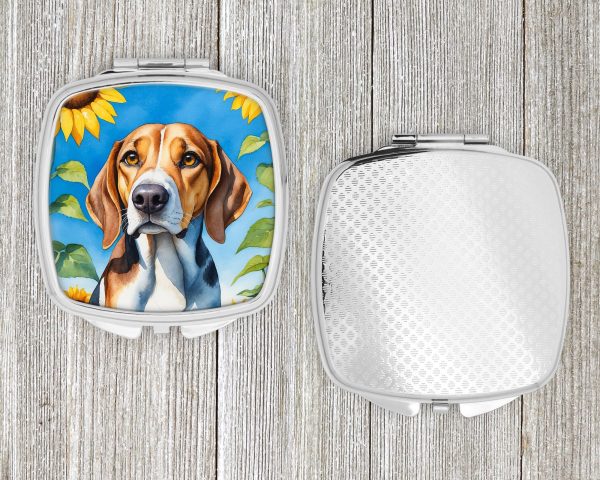 American Foxhound in Sunflowers Compact Mirror Online - Image 4