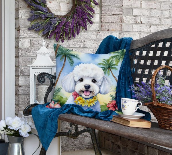 Bichon Frise Luau Throw Pillow Discount - Image 4