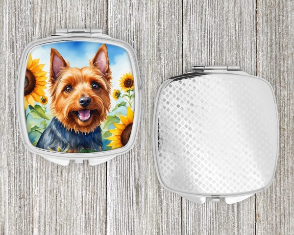 Australian Terrier in Sunflowers Compact Mirror Online now - Image 4