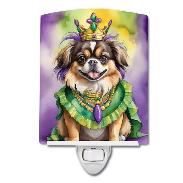 Tibetan Spaniel King of Mardi Gras Ceramic Night Light Online now