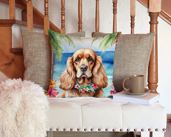 Cocker Spaniel Luau Throw Pillow Discount - Image 3