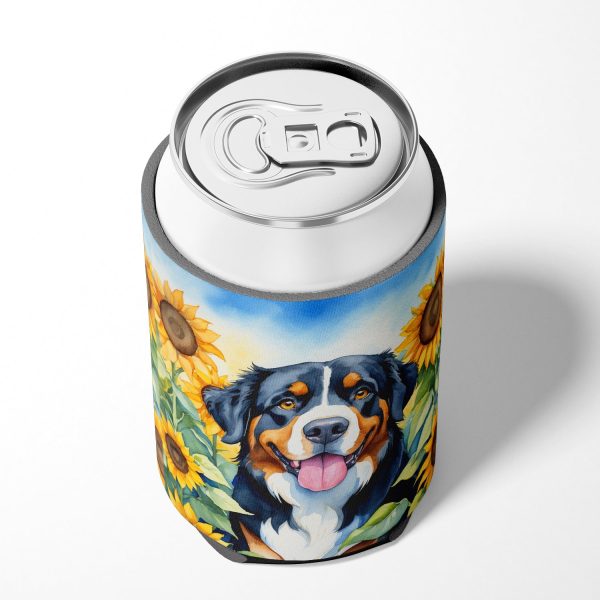 Bernese Mountain Dog in Sunflowers Can or Bottle Hugger For Cheap - Image 4