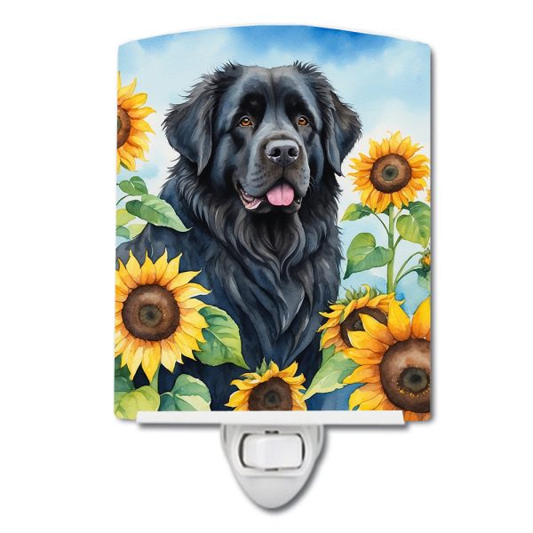 Newfoundland in Sunflowers Ceramic Night Light Online Hot Sale