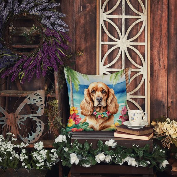 Cocker Spaniel Luau Throw Pillow Discount - Image 5
