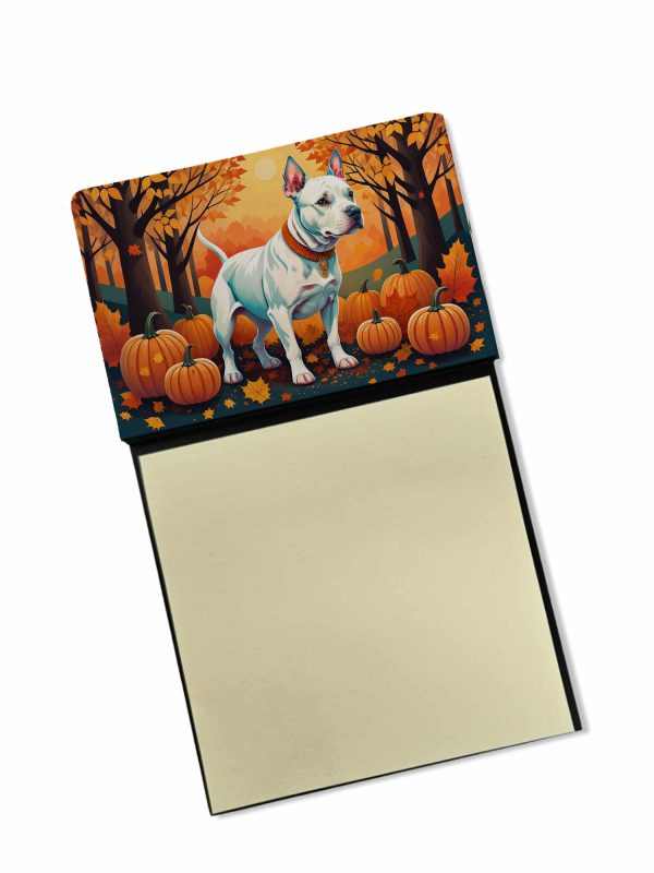 White Pit Bull Terrier Fall Sticky Note Holder Discount