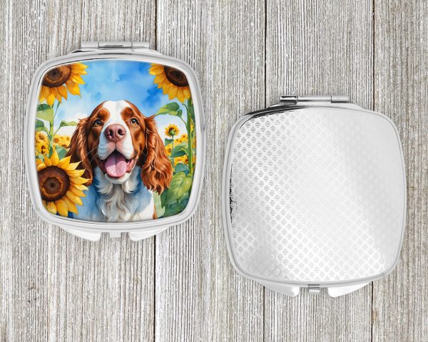 Welsh Springer Spaniel in Sunflowers Compact Mirror For Discount - Image 4
