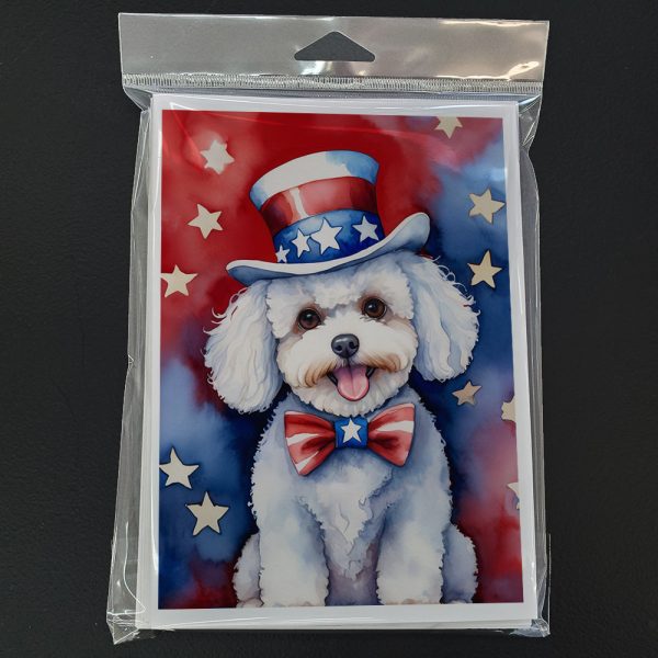 Bichon Frise Patriotic American Greeting Cards Pack of 8 Online - Image 3