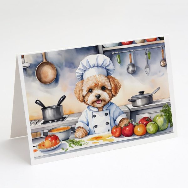 Maltipoo The Chef Greeting Cards Pack of 8 Fashion