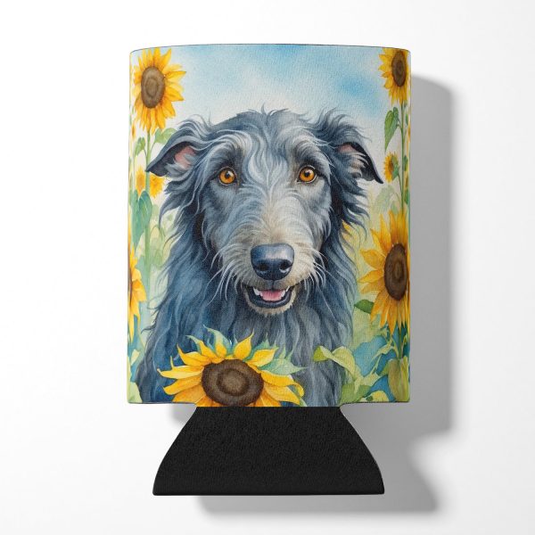 Scottish Deerhound in Sunflowers Can or Bottle Hugger Fashion