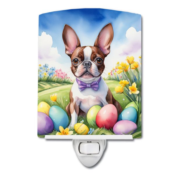 Boston Terrier Easter Egg Hunt Ceramic Night Light Online