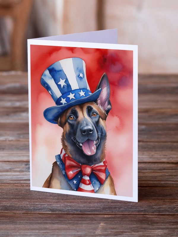 Belgian Malinois Patriotic American Greeting Cards Pack of 8 Fashion - Image 2