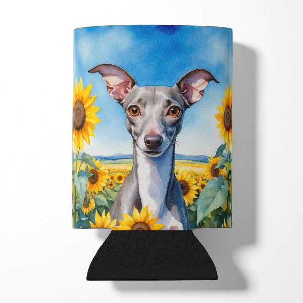 Italian Greyhound in Sunflowers Can or Bottle Hugger Hot on Sale