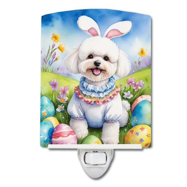 Bichon Frise Easter Egg Hunt Ceramic Night Light For Discount