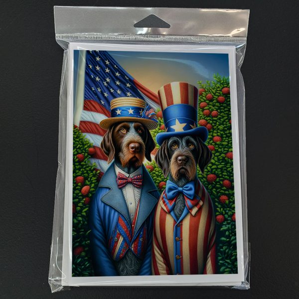 All American German Wirehaired Pointer Greeting Cards Pack of 8 Online now - Image 3