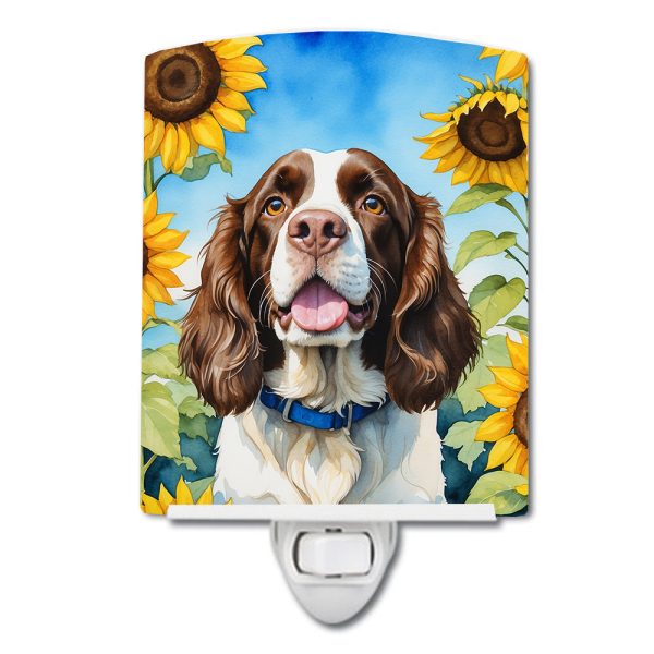 English Springer Spaniel in Sunflowers Ceramic Night Light Sale