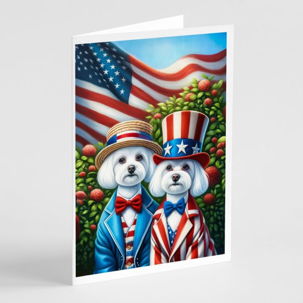 All American Maltese Greeting Cards Pack of 8 Online Hot Sale