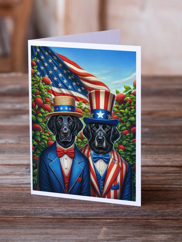 All American Flat-Coated Retriever Greeting Cards Pack of 8 Cheap - Image 2