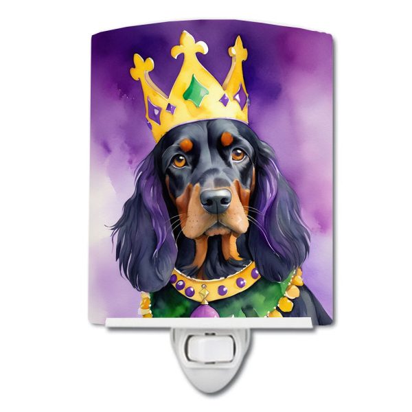 Gordon Setter King of Mardi Gras Ceramic Night Light on Sale