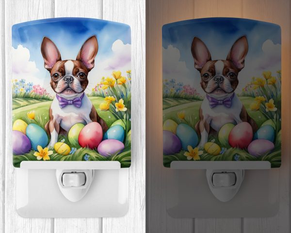 Boston Terrier Easter Egg Hunt Ceramic Night Light Online - Image 2