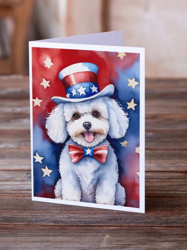 Bichon Frise Patriotic American Greeting Cards Pack of 8 Online - Image 2