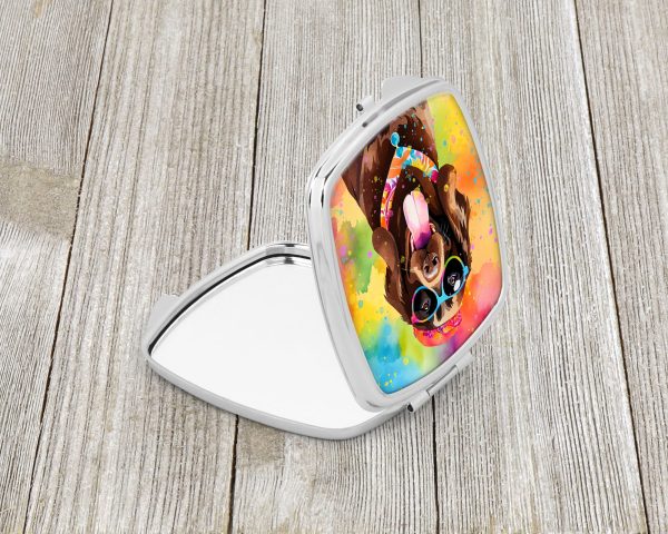 Chocolate Labrador Hippie Dawg Compact Mirror on Sale - Image 2