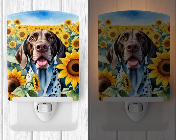 German Shorthaired Pointer in Sunflowers Ceramic Night Light Fashion - Image 2