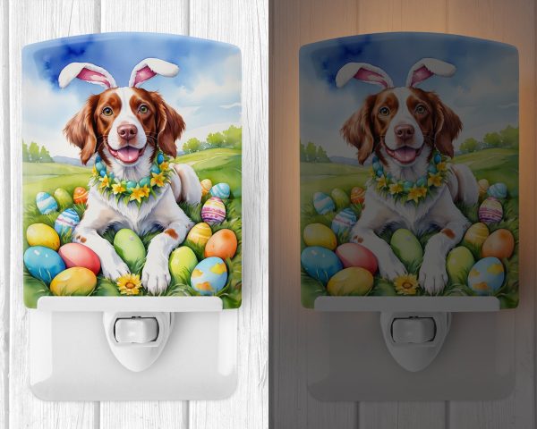 Brittany Spaniel Easter Egg Hunt Ceramic Night Light For Discount - Image 2