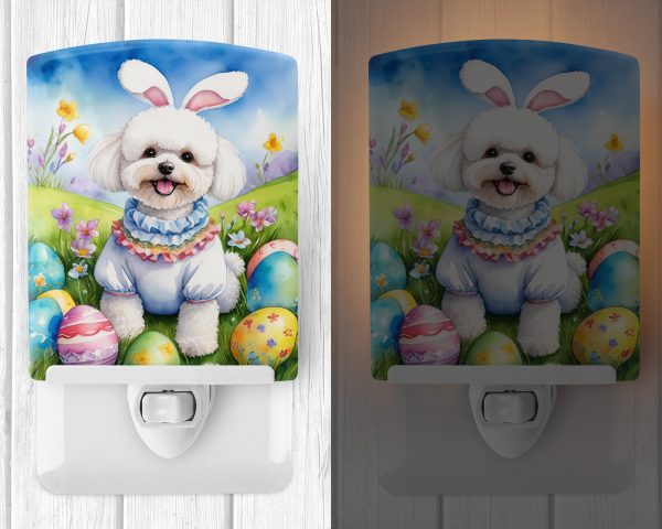 Bichon Frise Easter Egg Hunt Ceramic Night Light For Discount - Image 2