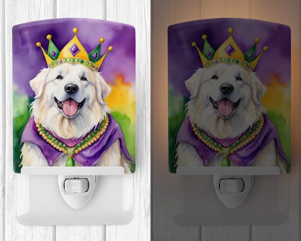 Great Pyrenees King of Mardi Gras Ceramic Night Light Online now - Image 2