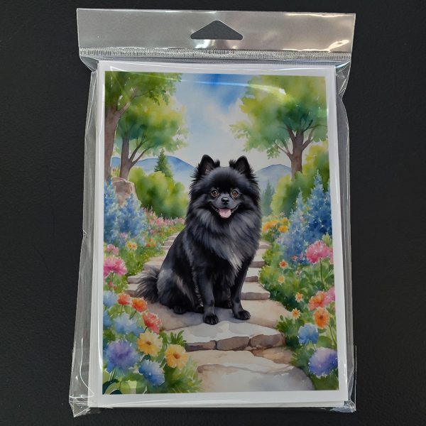 Pomeranian Spring Path Greeting Cards Pack of 8 Sale - Image 3