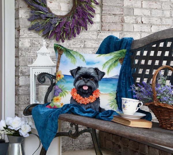 Affenpinscher Luau Throw Pillow For Discount - Image 4