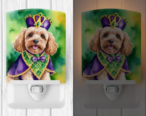 Cockapoo King of Mardi Gras Ceramic Night Light Online - Image 2