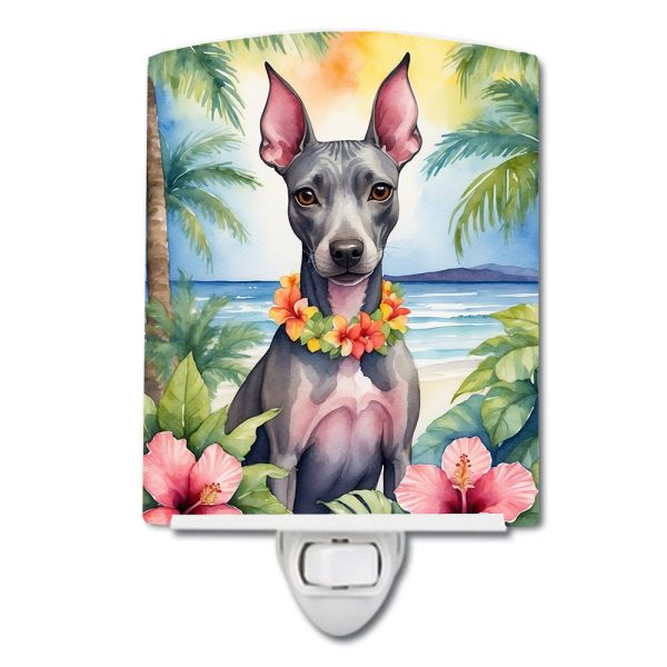 American Hairless Terrier Luau Ceramic Night Light on Sale