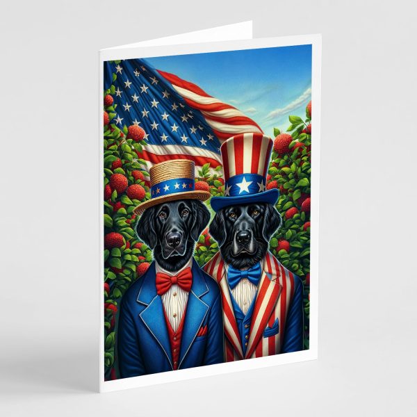 All American Flat-Coated Retriever Greeting Cards Pack of 8 Cheap