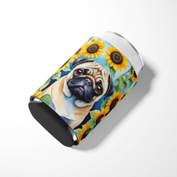 Pug in Sunflowers Can or Bottle Hugger Discount - Image 3