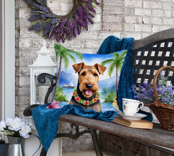 Airedale Terrier Luau Throw Pillow Online Hot Sale - Image 4