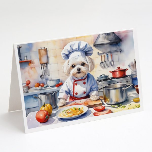 Maltese The Chef Greeting Cards Pack of 8 Sale