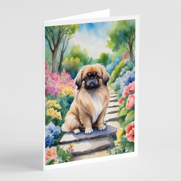 Pekingese Spring Path Greeting Cards Pack of 8 Online Hot Sale