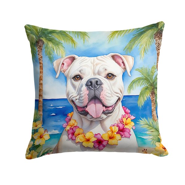 American Bulldog Luau Throw Pillow For Discount