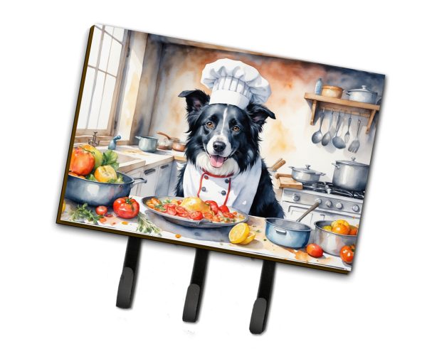 Border Collie The Chef Leash or Key Holder on Sale