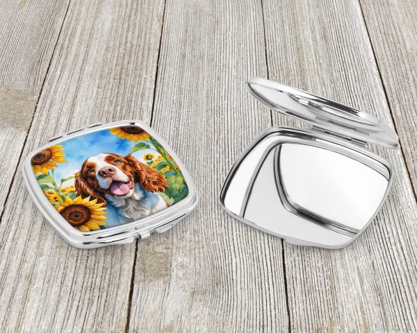Welsh Springer Spaniel in Sunflowers Compact Mirror For Discount - Image 3
