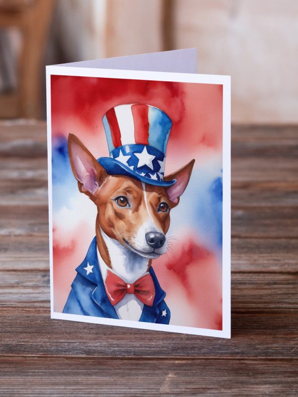 Basenji Patriotic American Greeting Cards Pack of 8 Online now - Image 2