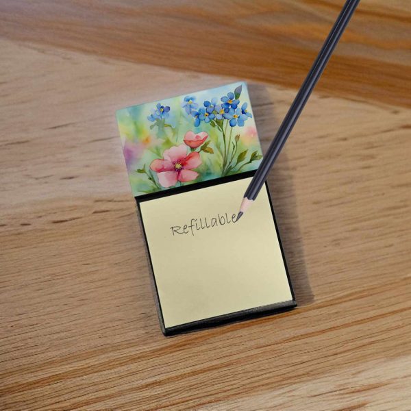 Alaska Forget-me-nots in Watercolor Sticky Note Holder For Sale - Image 2