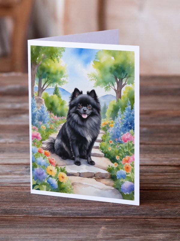 Pomeranian Spring Path Greeting Cards Pack of 8 Sale - Image 2