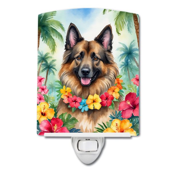 Belgian Tervuren Luau Ceramic Night Light For Sale