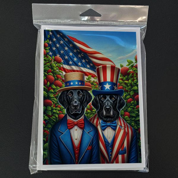 All American Flat-Coated Retriever Greeting Cards Pack of 8 Cheap - Image 3