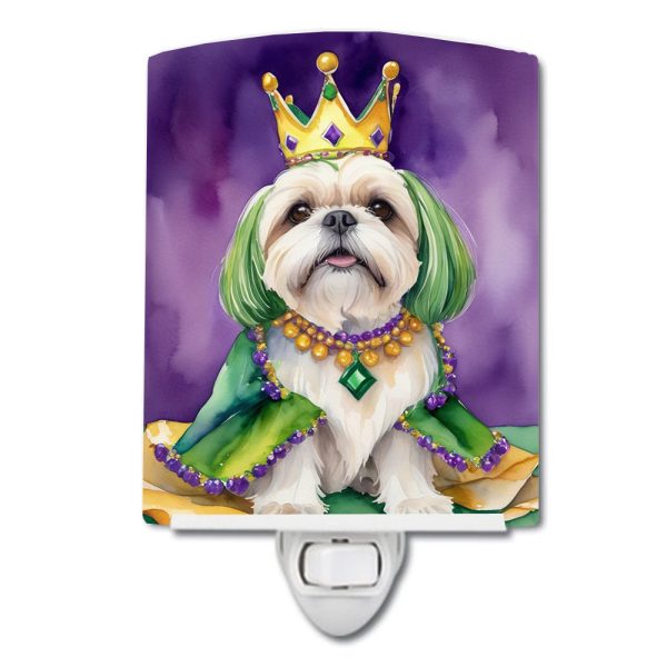 Lhasa Apso King of Mardi Gras Ceramic Night Light Sale